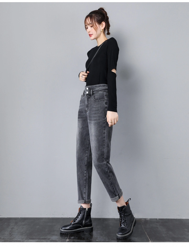 High Waist Fur Line Jeans Fleece Warm Winter Thermal Leggings