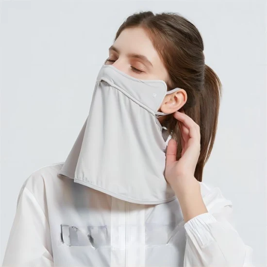 Masque facial de protection solaire en soie glacée pour le cou