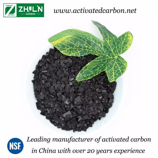 Fournisseur de charbon actif granulaire de coquille de noix de coco de charbon d'iode GAC830 1050 dans l'eau potable