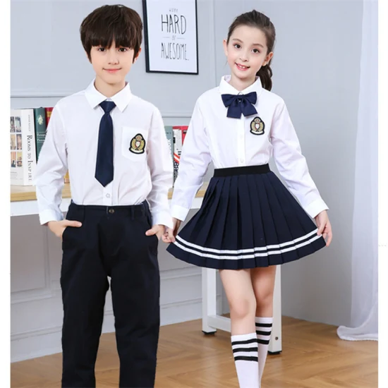 Uniforme scolaire en coton blanc à manches courtes en gros pour les étudiants