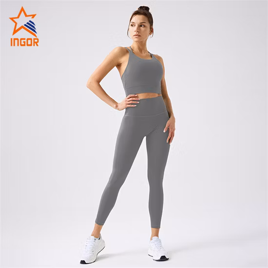 Ingor Sportswear Activewear Custom Women Apparel Gym Sports Wear Leggings avec tissu recyclé et durable