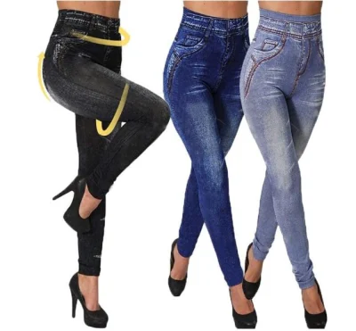 Offre spéciale femmes Sexy de nombreux modèles Denim Jean extensible Leggings (89714)