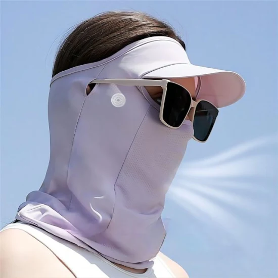 Masque facial de protection solaire en soie glacée pour le cou et la tête, pour la conduite